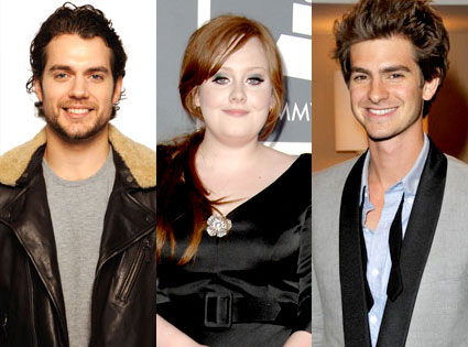 Henry Cavill, Adele, Andrew Garfield Henry Cavill, Adele, Andrew Garfield